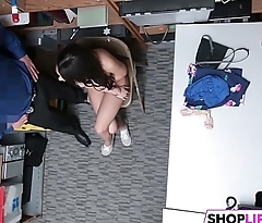Sneaky Officer Punishing Teen Shoplifter