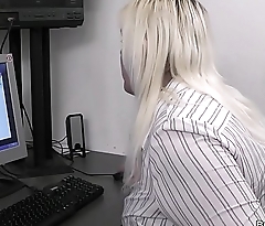 Blonde secretary suck and fuck at work