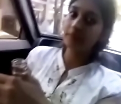 Sweet Indian girl sucks in the passenger car